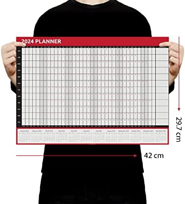 Wall Planner 2024 A3 Year Calendar Size (42 X 29.7cm) Academic Home Office Planning