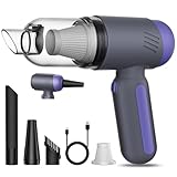 Bblldi Handheld Car Vacuum Cleaner, 2-in-1 Cordless Car Hoover and Air Blower with 15000 Pa Strong Suction, USB-C Rechargeable Lightweight Portable Mini Hand Held for Vehicle/Home/Pet Hair, Purple