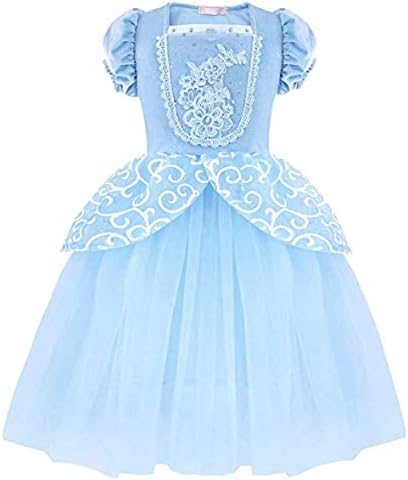 Yalla Baby Yellow Princess Dress Costume for Girls Kids Dress Up with Free Accessories - 90-140 cm 3-12 Years Birthday Party Cosplay Outfits