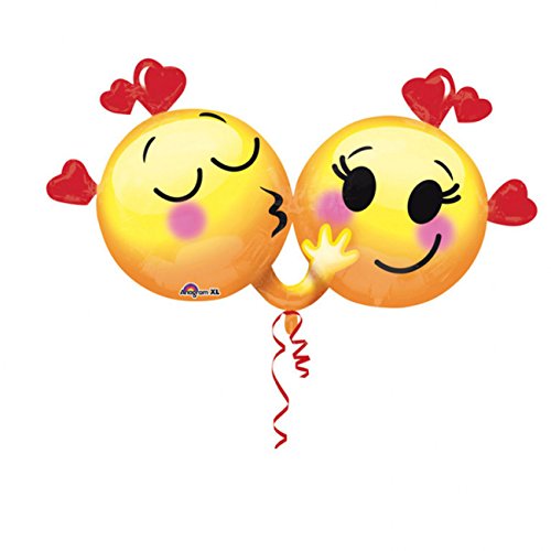 Ballon émoticône Hug and Kiss Amscan pour animer une fête d'anniversaire