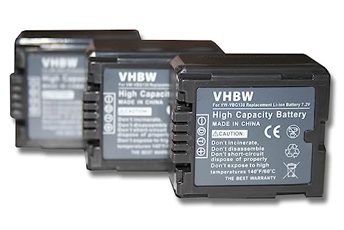  vhbw 3x Batteria compatibile con Panasonic HDC-SD9, HDC-SDT750, HDC-SX5, HDC-TM350 videocamera camcorder (1000mAh, 7,2V, Li-Ion) con infochip