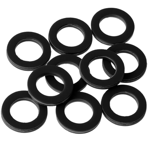 DC,CLISENCE 10 Pcs Drain Plug Gasket, Lower Unit Drain Plug Seal for Yamaha Outboard 4 Stroke, Outboard Fiberboard Gear Oil Seal Replacement for 90430-08020-00 & 90430-08003-00 (Black, 0.51×0.31 inch)