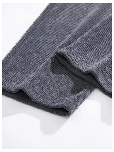 Verdusa Men's Corduroy Pants Drawstring Waist Straight Leg Casual Loose Trousers with Pockets4