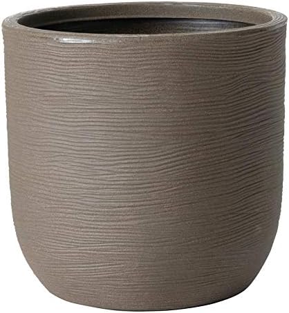 Shabby 17.75 Round Resin Roto Molded Planter in Brown