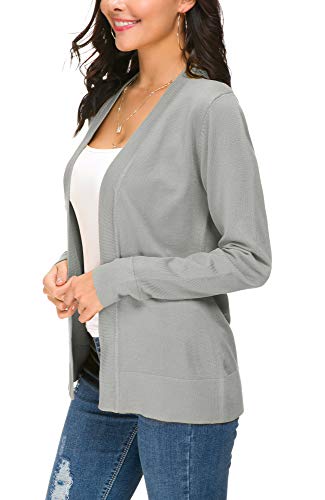 Image of EXCHIC Women's Long Sleeve Open Front Cardigan Sweater Lightweight Casual Knit Sweaters