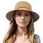 Beach Sun Straw Hats for Women, Summer Sun Protection Foldable Packable Wide Brim Hat