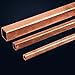 2 Pcs T2 Purple Copper Square Tube Seamless Straight Tube,Used for Industrial and Machinery Projects Etc.8x8x1.5x500mm