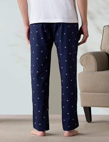 Image of Amazon Brand - Symbol mens 100% Cotton Pyjama /Lounge Pants |Regular Fit | Printed | Available in Plus Sizes