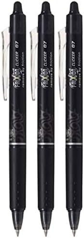 PILOT FriXion Ball Clicker Retractable Erasable Gel Pen, Fine Point, 0.7mm, Black Ink, 3 Count