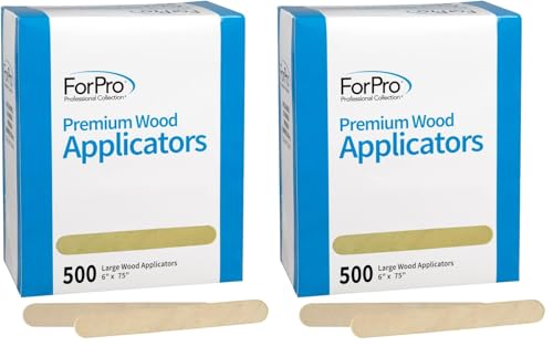 Image of ForPro Professional Collection Premium Wood Applicators, Non-Sterile, Hair Removal Waxing Sticks, Large, 6 inch L x .75 inch W, 6 Inch, 500 Count (Pack of 2)