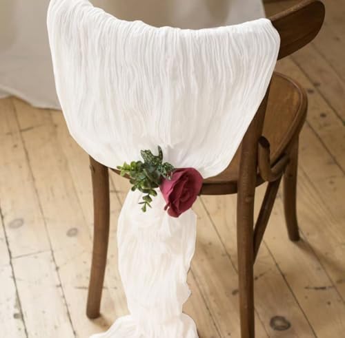 12Pack White Table Runner 10Ft Cheesecloth Table Runner Boho Gauze Table Runners Long Cheese Cloth Table Runners for Wedding Party Bridal Shower Thanksgiving Christmas by Seveups - Used condition - Image 7