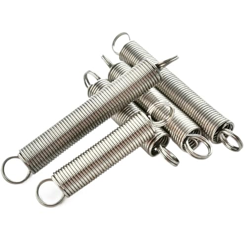 Xhuan-圧縮ばね WD 0.9m 304 Stainless Steel Pullback Tension Cylindroid Helical Coil Small Mini Extension Spring, 頑丈な多用途(150mm(2pcs),