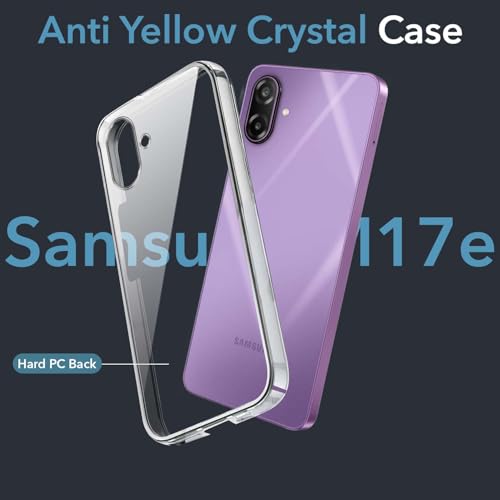 Image of Jkobi Lifetime Anti-Yellow Clear Back Cover Case for Samsung Galaxy M17e (Sleek Hard Crystal | Shockproof and Camera Protection)
