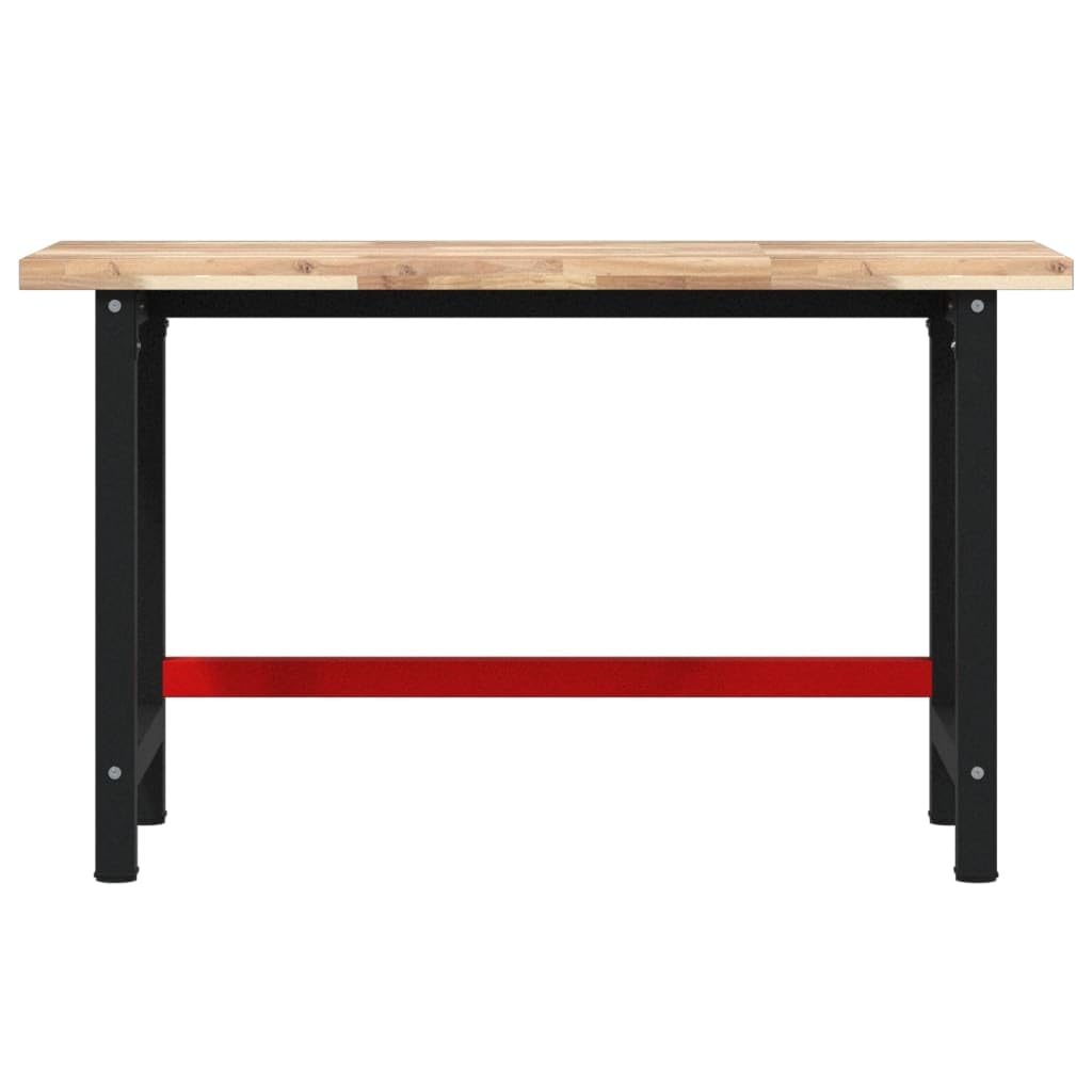 vidaXL Banco da Lavoro 140x60x83 cm Legno Massello Acacia Rettangolare, tavolo da lavoro, postazione da lavoro, banco da lavoro in metallo