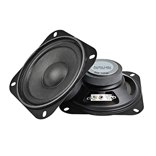 KNOKR 2ピース4インチ2OHM 10Wポータブルオーディオスピーカーサブウーファー DIY.Bluetoothスピーカーのスピーカーのためのホームシアターサウンドシステム ブックシェルフスピーカー