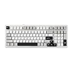 EPOMAKER x Aula F99 Wireless Mechanical Keyboard, Hot Swappable Gasket Custom Gaming Keyboard with Five-Layer Padding, Bluetooth/2.4GHz/USB-C, 8000mAh Battery (White Grey, Graywood V3 Switch)