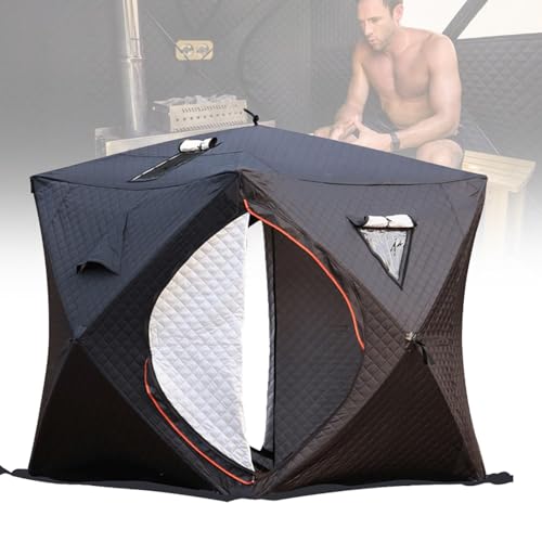 VNATWGOO Tenda Sudatoria 180x180x210cm, Sauna da Esterno Isolata, Portatile e Piegevole con Foro per Camino per Casa e Campeggio