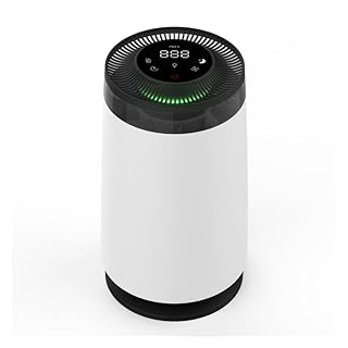 Air Purifier Green@ir Solo Light with UV-C+H13 Medical Grade HEPA+Activated Carbon|PM2.5 Coloured Air Quality Monitor|Quiet: 25dB|Sleep Mode|4 Fan speeds + Auto|375 sq ft Coverage (White)(UVC)