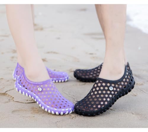 Clear Jelly Sandals for Men Sparkly Jelly Flats Hollow Water Slides Slip on Slippers Wide Round Toes Lightweight Breathable No Slip Chunky Sole Summer Walking Sneakers Beach Party Hiking Fishmen Shoes4