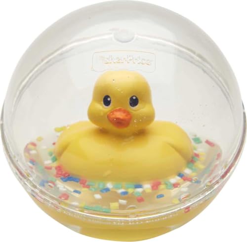 Fisher-Price WaterMates Entchenball, Lustige Ente in Kugel mit Konfetti, Baby Spielzeug, Spielball, Badewannenspielzeug, ab 3 Monate, 75676