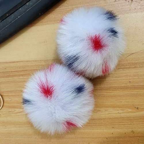 Pompon In Pelliccia Sintetica Rosa - 6 Pezzi 6.8cm Per Craft E Accessori