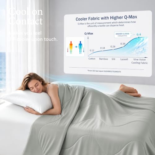 Image of Cooling Comforter for Hot Sleepers, Queen 90x90, Moonstruck | Cooling blanket feel, Q-Max >0.4 cool touch, double-sided cooling, Sorona fill, for night sweats, lightweight & breathable