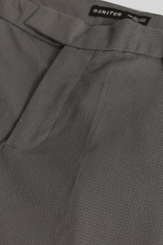 Image of SNITCH Yann Grey Plain Slim Fit Trousers