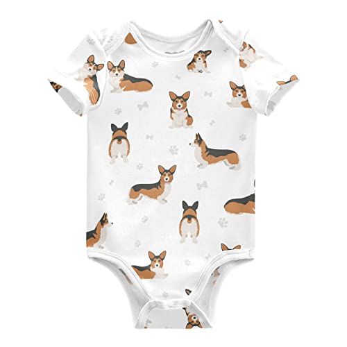 Image of vvfelixl Baby Girls' Bodysuits Black Pug White Short Sleeve Cotton Baby Clothes For Girls 0-24 Months