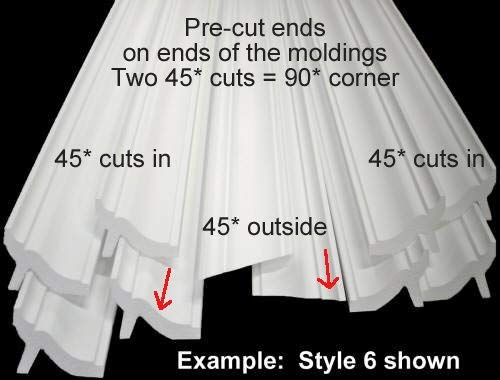 56 Ft Of 4.5" Hanna Foam Crown Molding Room Kit W/Precut Corners On End Of Lengths 4 Inside & 1 Out By Austin Crown Molding #TOP4