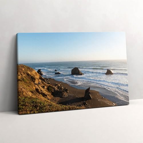 Peinture murale bord de mer Wallfluent 60x40cm pour illuminer une pièce sombre et sans fenêtre