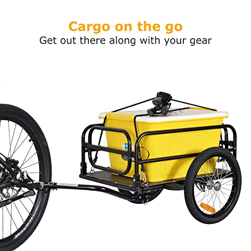 Tiggo Klappbar Fahrrad Lastenanhänger Fahrradanhänger Ladefläche: 67 x 46x25 cm/ca. 70 Liter / 2 Getränkekästen, 40 kg Ladegewicht