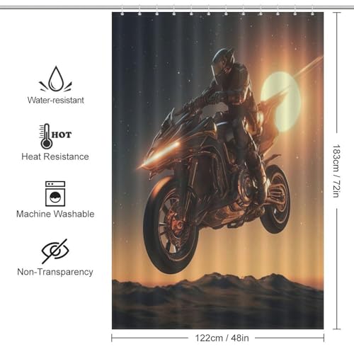 Rideau de douche de qualité supérieure moto étanche 183cm haut