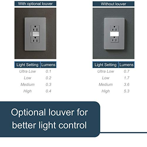 Image of Legrand radiant 15 Amp Combination 5-Level LED Night Light Outlet Lt Almond