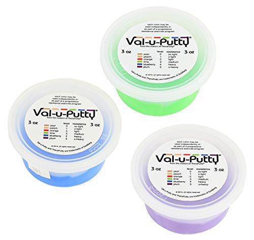 Val-u-Putty Exercise Putty - Lime, Blueberry, Plum - 3 oz Each - Bundle
