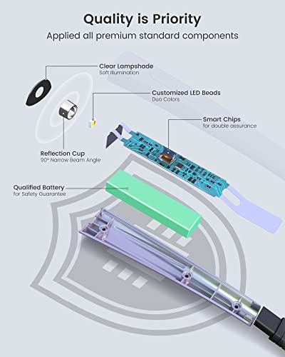 Glocusent Upgraded Led Neck Reading Light, Book Light For Reading In Bed, 30-Min Timer, 3 Colors & 3 Brightness Adjustable, Rechargeable & Long Lasting, Perfect For Reading, Knitting & Repairing #TOP5