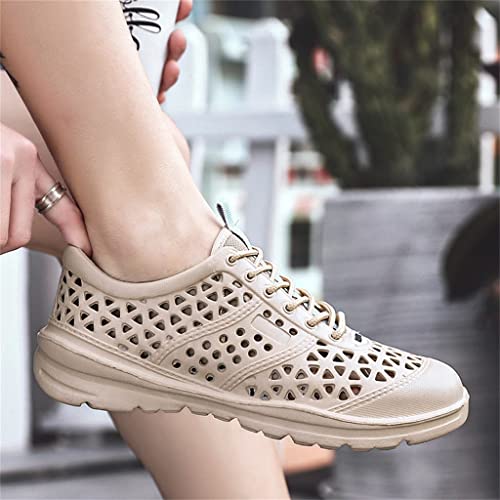 Men Sandals Lace-up Garden Hollow Sandals Beach Wading FootwearWalking Casual Shoes(D,42 Code)4