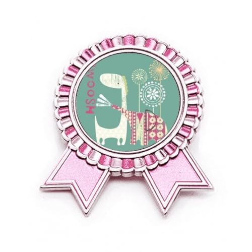 Pin's girafe éléphant rose métal taille M broche veste originale