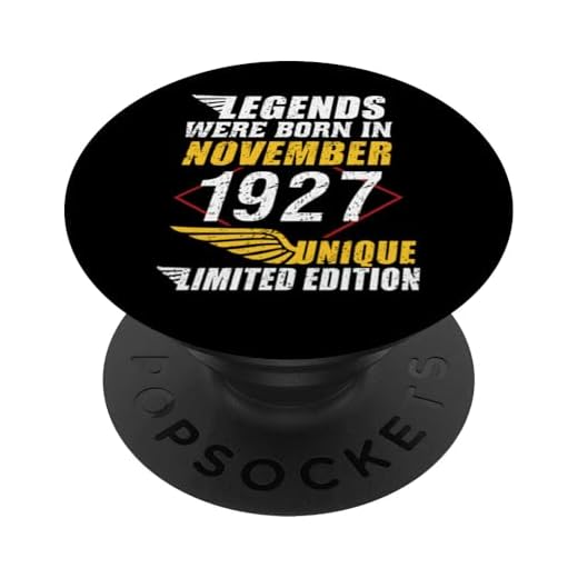 Cumpleaños Noviembre 1927 Edición Limitada Regalo Vintage PopSockets PopGrip Intercambiable