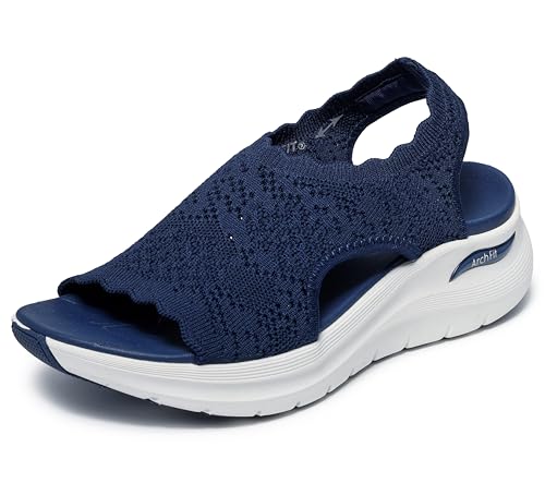 Image of Skechers Women's Arch Fit 2.0 - Flawless Choice | Arch Fit 2.0 Sandal, Yoga Foam Cushioned Footbed, Machine Washable, Stretch Fit, APMA Seal of Acceptance