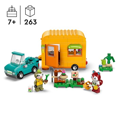 Image of LEGO Animal Crossing Leif's Caravan & Garden Shop, Pretend Play Vehicle Building Set with Car Toy for 7 Plus Year Old Girls & Boys, Kids' Birthday Gift Idea 77054