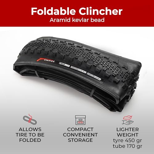 Fincci Gravel 700x38c Bike Tire with 700c Bike Tube –
