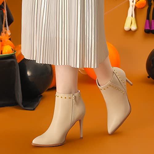 Allegra K Women's Pointed Toe Stiletto Heels Heel Chelsea Ankle Boots2