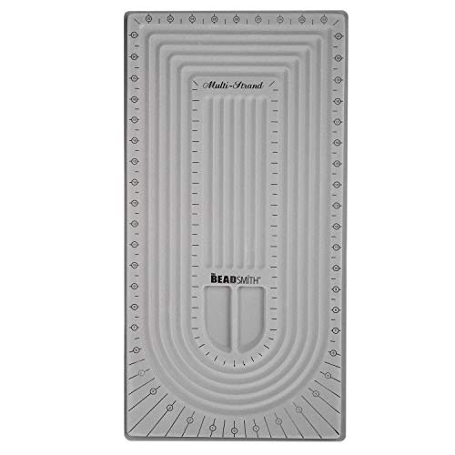 The Beadsmith Bead Board, Grey Flocked, 5 U-Shape and 6 Straight Channels, 10 x 20.5 inches, Design Boards for Jewelry Making