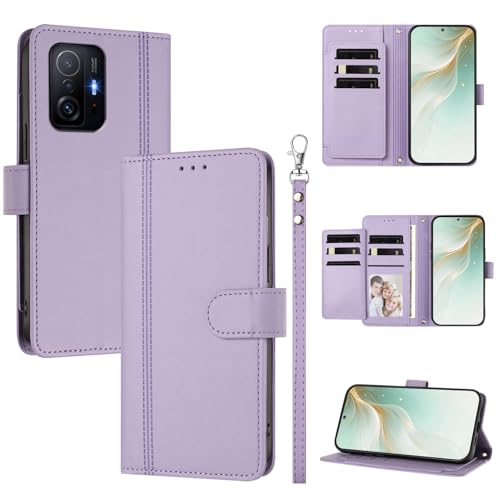 �X�}�z�P�[�X �Ή��@�� for Xiaomi 11T 5G / 11T Pro 5G �X�}�z�P�[�X�y�E�H���b�g�f�U�C�� �f���A���J�[�h�X���b�g �L���b�V�� �t���b�v���X�^���h �����h�~�zPurple