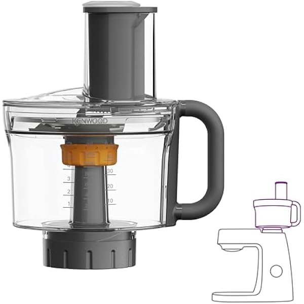 Kenwood MultiPro KAH65 000 PL, akcesoria do ugniatania, 5 tarcz tnących z regulowaną tarczą do krojenia, system ExpressDice, pojemność 1,2 l, torba na akcesoria, kolor srebrny