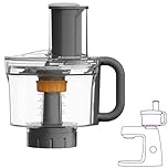 Kenwood MultiPro Food Processor KAH65.000PL, accessoire pétrisseuse, 5 disques de coupe avec disque réglable pour trancher, système ExpressDice, capacité 1,2 L, sac porte-accessoires, argent