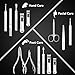 Makartt Manicure Kit: Professional Nail Care Clippers Set - 11 pcs Stainless Steel Tavel Women Men Fingernail Grooming Tool with Portable Brown Leather Case
