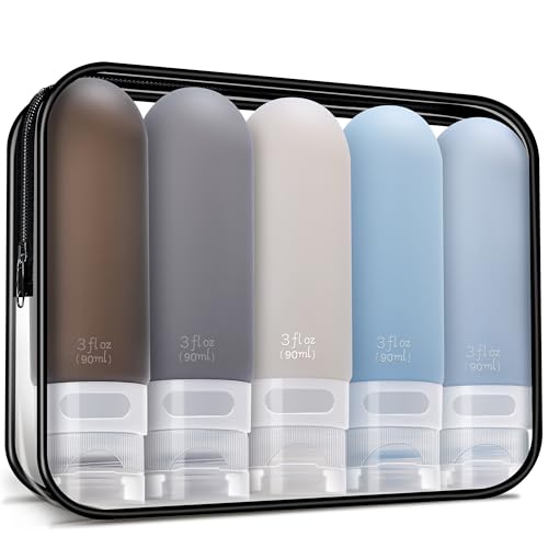 Travel Bottles for Toiletries,3oz, 5 Pack,Black Pack