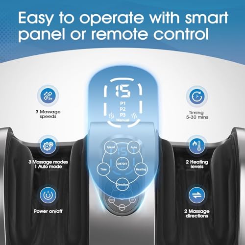 TISSCARE Foot Massager with Heat, Shiatsu Foot Massager for Plantar Fasciitis, Neuropathy, Circulation and Pain Relief, Remote Control, Deep Kneading, Gifts for Women Men Mom Dad