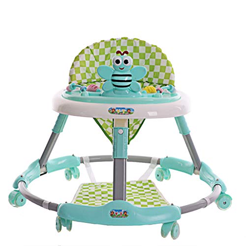 Meen Andador De Bebe, Multifunción Antivuelco Plegable 6-18 Meses De Aprendizaje para Bebés (Color : Green)